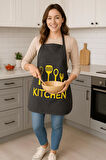 Kitchen Style Mutfak Önlüğü – Çatal Kaşık Desenli, Sıvı Geçirmez Şık Tasarım