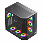 PowerBoost PB-A4375B 750W 80+ Bronz USB 3.2 ARGB ATX Mid Tower Siyah Kasa