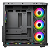 PowerBoost PB-A4375B 750W 80+ Bronz USB 3.2 ARGB ATX Mid Tower Siyah Kasa