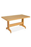 Diva Plastik Masa 80x140 | Balkon Bahçe Dış Mekan Mobilyası - Teak / Kahverengi Ahşap Desenli