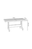 Diva Plastik Masa 80x140 | Balkon Bahçe Dış Mekan Mobilyası - Teak / Kahverengi Ahşap Desenli