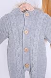 Babyhola %100 Kalın Triko İçi Velsoft Tulum Kız Erkek Bebek Çocuk Kapüşonlu Kışlık Dış Tulum 5713