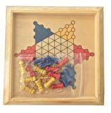 Okul Öncesi Çocuklar İçin Ahşap Çin Daması Oyunu 18x18 Cm