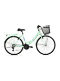 Bisan Lotus 24 V Fren 21 Vites 24 Jant Kadın Şehir Bisikleti Mint Yeşili Beyaz 34 Kadro