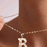 14 Ayar Altın B Harf Füzyon Kolye