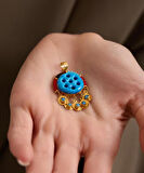 14 Ayar Altın Siyah Boncuklu Süryani Nazarlığı 7 Gözlü Kolye Ucu