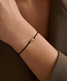 14 Ayar Altın Siyah İpli 3 Dorika Bileklik