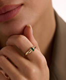 14 Ayar Altın Yeşil Taşlı Yüzük