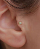 14 Ayar Altın Taşlı Kutup Yıldızı Tragus Piercing