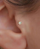 14 Ayar Altın Taşlı Yıldız Tragus Piercing