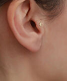 14 Ayar Altın Taşlı Kar Tanesi Tragus Piercing