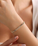 14 Ayar Altın Zarif Gurmet Bileklik 4 mm