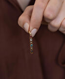 14 Ayar Altın Nazar Boncuklu Göz İ Harf Kolye Ucu