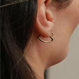 14 Ayar Altın Orta Boy Kalpli Tekli Küpe