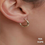 14 Ayar Altın Orta Boy Heleni Tekli Küpe