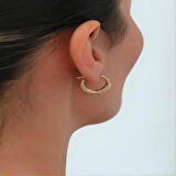 14 Ayar Altın Orta Boy Heleni Tekli Küpe