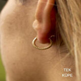 14 Ayar Altın Mini İnce Simli Tekli Küpe