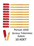 1010 Kırmızı Tükenmez Kalem Ofispen 10 adet