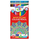 Pensan Kidz Kuru Boya Kalemi 12 Renk Tam Boy