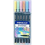 Pensan Fineliner 6 Pastel Renk 0.4mm Uç