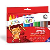 Pensan Kidz Jumbo Keçeli Boya Kalemi 12 Renk