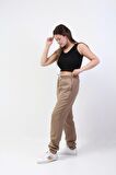 Kahverengi Çift Cepli Jogger Eşofman Altı