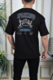 SPARKMOD Açık Yeşil Ön Arka Baskılı Oversize Stil T-Shirt
