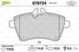 Mercedes Fren Balatası On A-Class W169 04>12 B-Class W245 05>11 - Valeo 670704