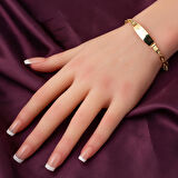 Zincirli İsim Yazılabilen 14 Ayar Altın Çocuk Künyesi