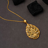 Yaprak Tasarım 22 Ayar Altın Kolye