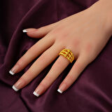 Üç Sıra Altın Dorikalı Yüzük