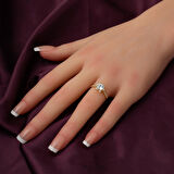 14 Ayar Altın Hanımeli Tektaş Yüzük