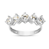 14 Ayar Beştaş Beyaz Altın Yüzük