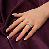 14 Ayar Beştaş Beyaz Altın Yüzük