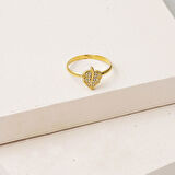 Yaprak Minimal 14 Ayar Altın Yüzük