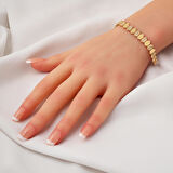 İtalyan Tasarım 14 Ayar Altın Bileklik