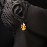 Kalın Pullu Halka 14 Ayar Altın Küpe