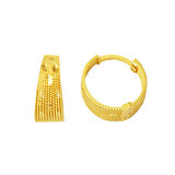 Parıltılı Altın Günlük Halka Küpe 14 Ayar