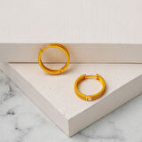 Hasır Desen 14 Ayar Halka Altın Küpe