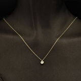 Tek Taşlı Sarı Altın Kolye