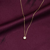 Tek Taşlı Sarı Altın Kolye