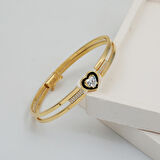 Kalpli Mineli Altın Kelepçe Bilezik