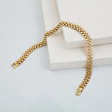 Işıltılı Rolex 14 Ayar Altın Künye