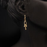 Tiffany Spor Altın Sallantılı Küpe