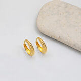 Çizgili Halka Altın Küpe