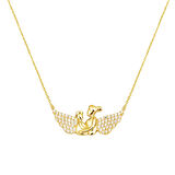 Melek Kanatlı Anne Çocuk Kolyesi 14 Ayar