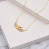 Melek Kanatlı Anne Çocuk Kolyesi 14 Ayar