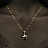 14 Ayar Altın Yıldız Kolye