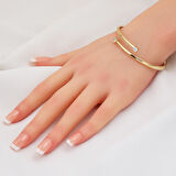 Tektaşlı Fantezi 14 Ayar Kelepçe Bilezik