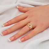 Chavira Zincir Yüzük 14 Ayar Altın